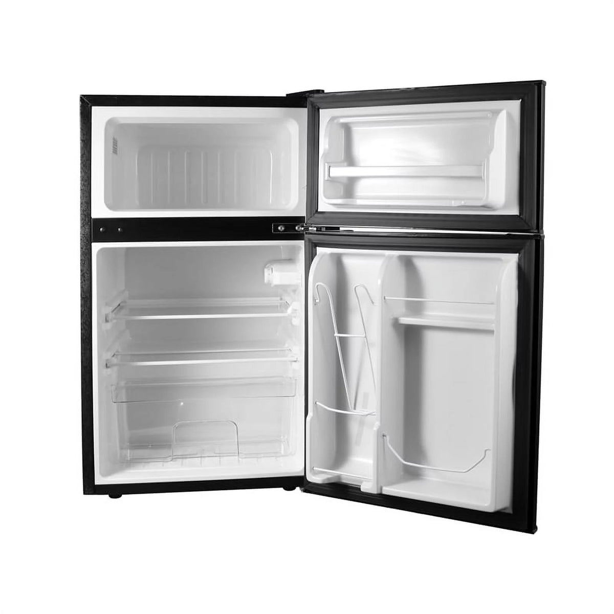 2 Door Mini Freestanding Refrigerator with Freezer in Black L35298