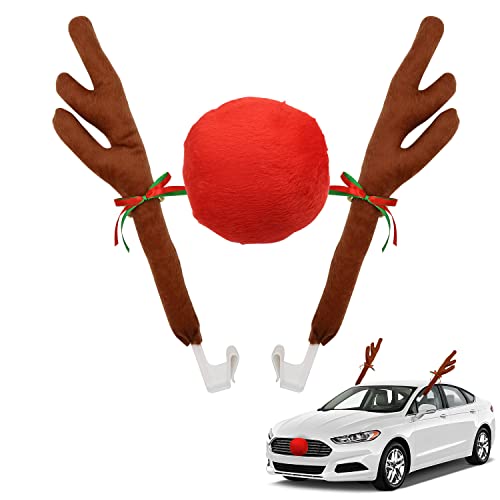Car Reindeer Antler Kit and Nose Christmas Decoration Set U149