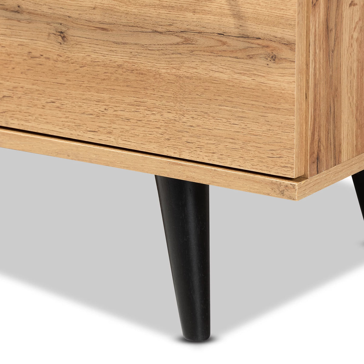 Oak Brown Finished Wood 3-Drawer Sideboard Buffet N43986