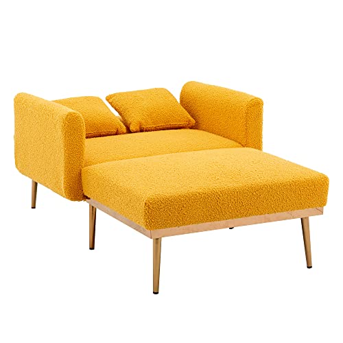 Velvet Pink Tufted Upholstered Accent Chair with Ottoman V340