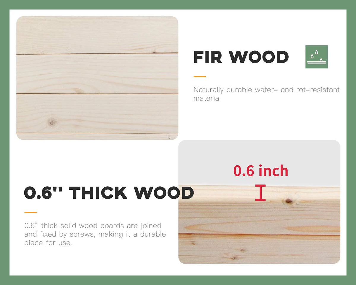 96 x 24.5 x 10 Inch Wood Raised Garden Bed Y618