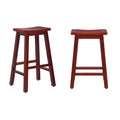 29 Inch Saddle Bar Stools Set of 2 Solid Wood Cherry T965539