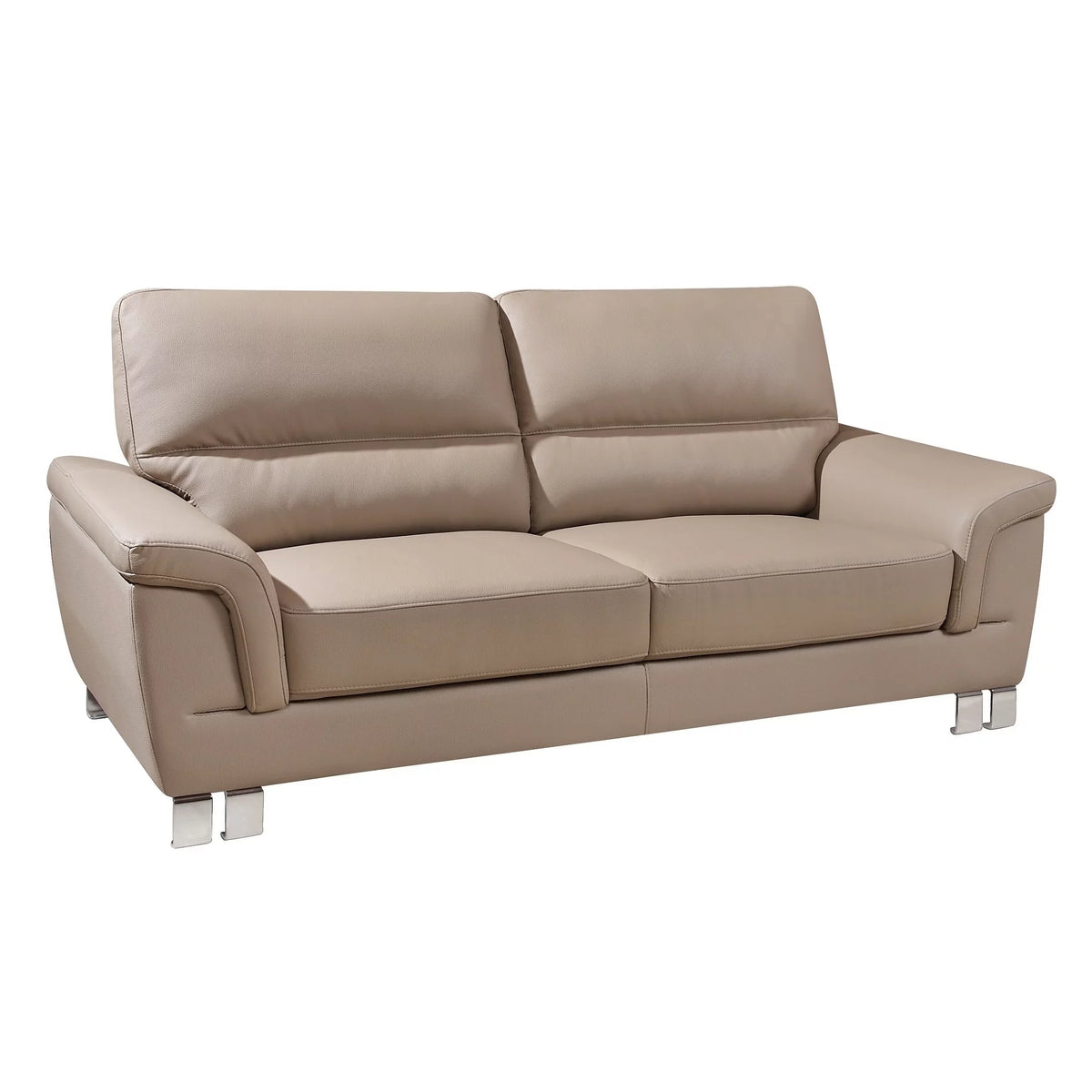 84" Gray Faux Leather Reclining Sofa P5819