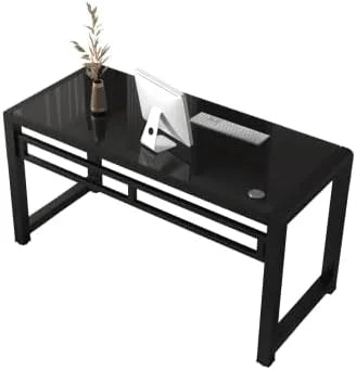 Black Tempered Glass Top Writing Desk S440
