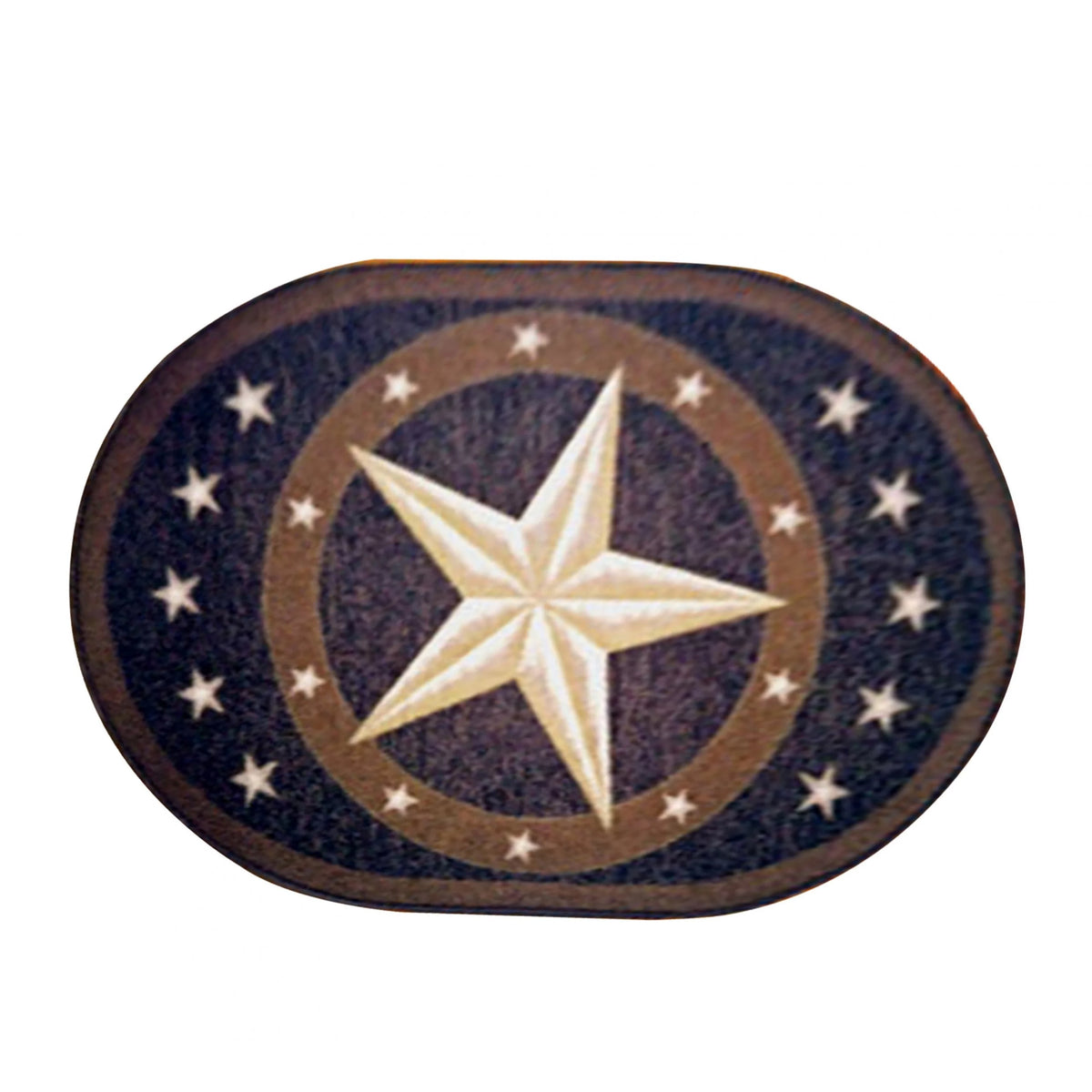 Multicolor Oval Area Rug with Jute Backing I9439