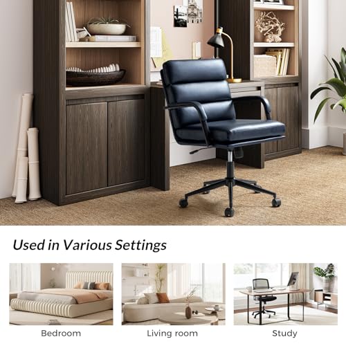 Faux Leather Office Chair with Wheels J787