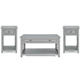 Gray Wood Coffee Table and Two End Tables Set of 3 R696