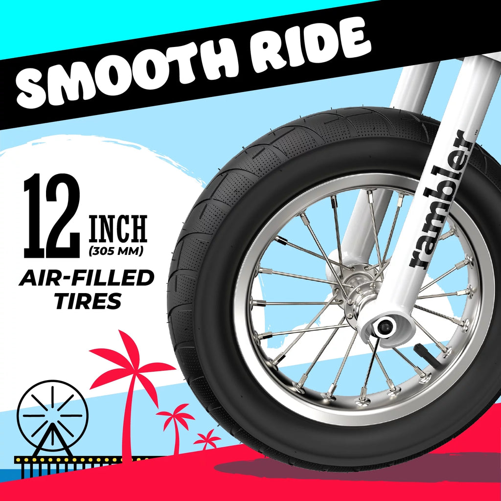 White 12" Air-Filled Tires Seated Electric Scooter Z17527
