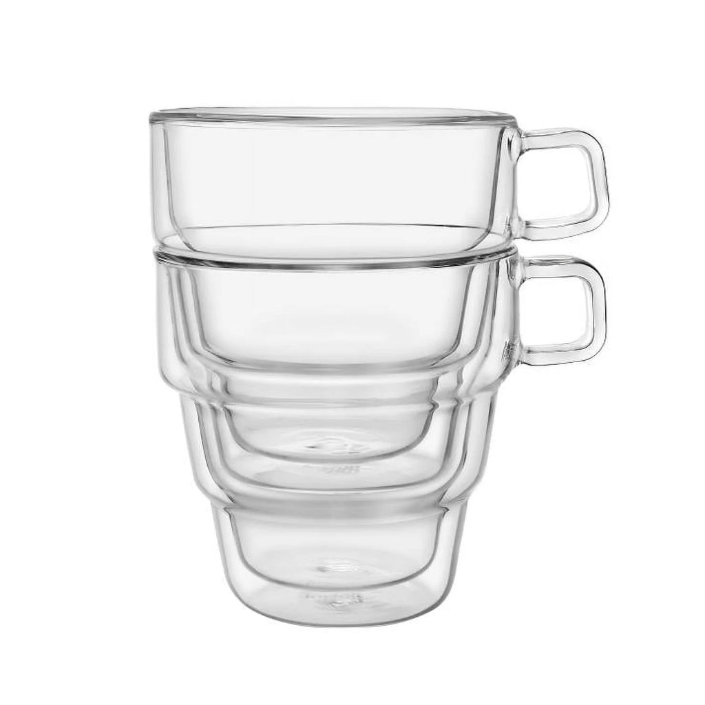 Double Wall Glass Coffee Mugs, 15.5 oz (Set of 2) L1729