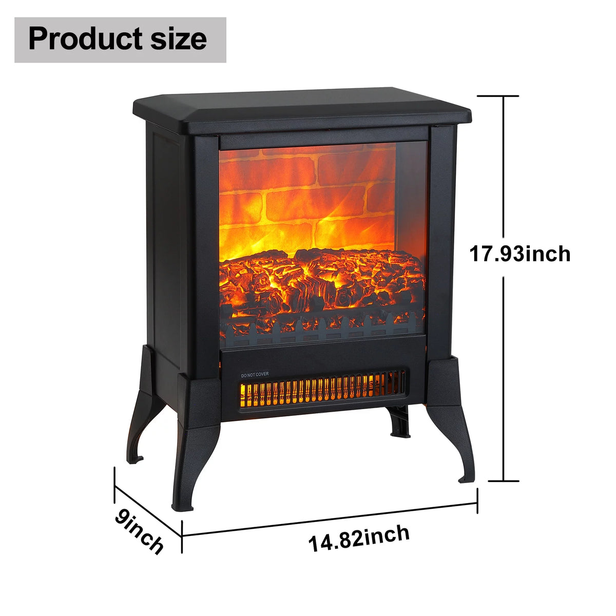 14" Freestanding Electric Fireplace Heater M228