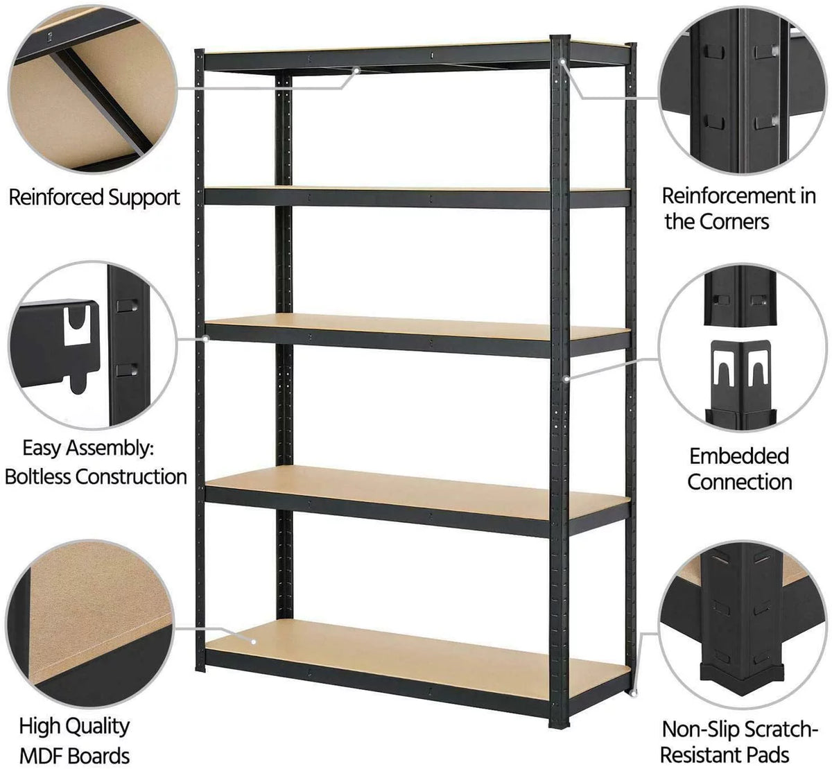 5-Tier Heavy Duty Metal Shelving Storage Unit V5312