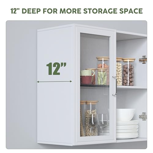 24'' Black Bathroom Wall Cabinet Set of 2 with LED Y29447