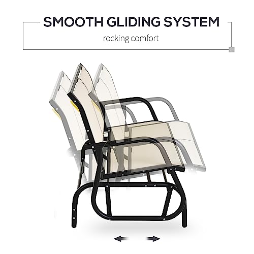 2-Person Outdoor Glider Bench Black R9117