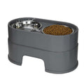 Raised Stainless Steel Dog Bowls Adjustable Double Bowl with Stand S567842