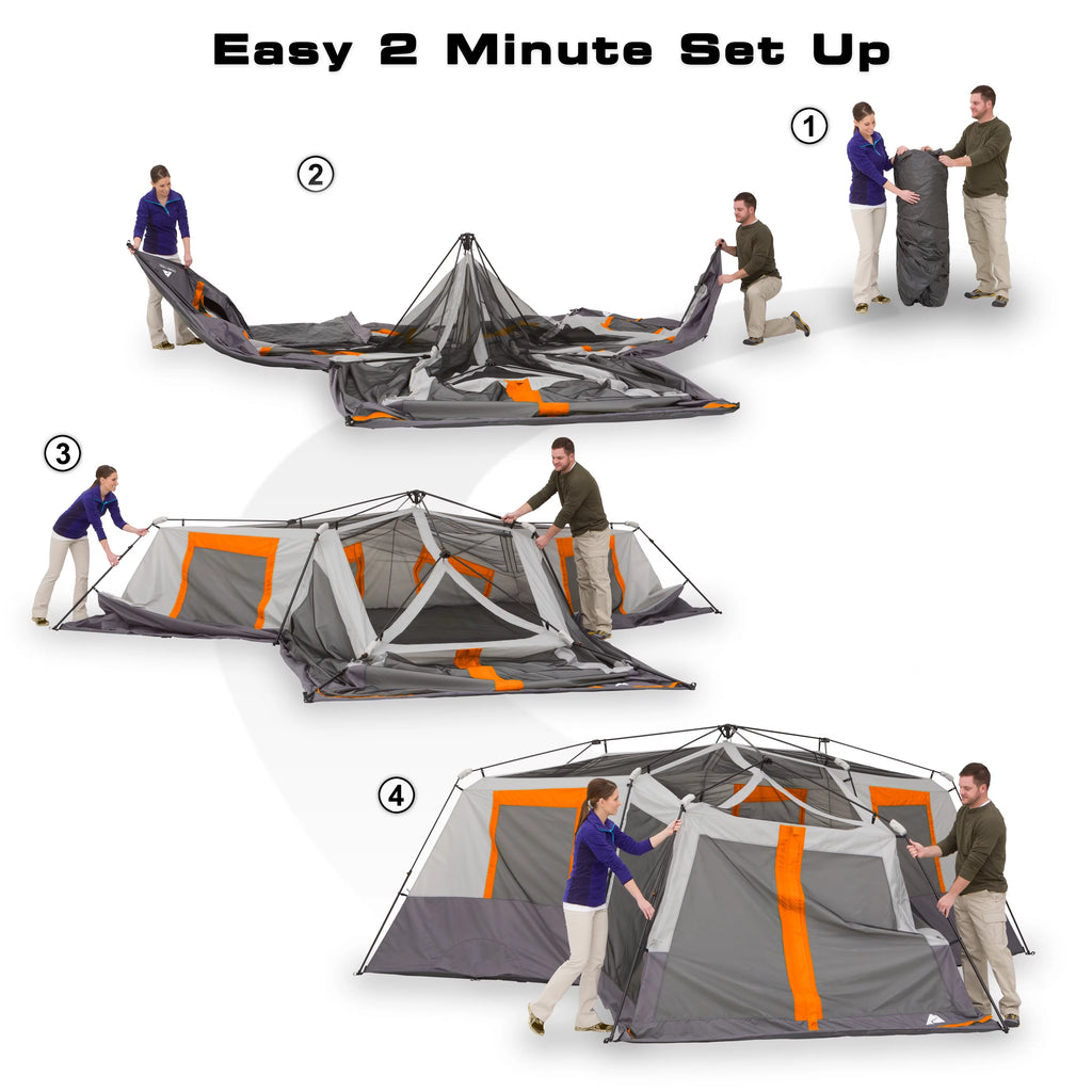 20' x 18' 12-Person 3-Room Instant Cabin Tent with Screen Room D2450