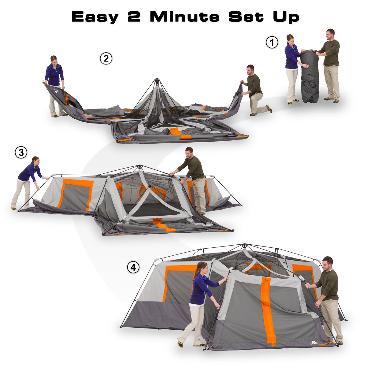 20' x 18' 12-Person 3-Room Instant Cabin Tent with Screen Room D2450