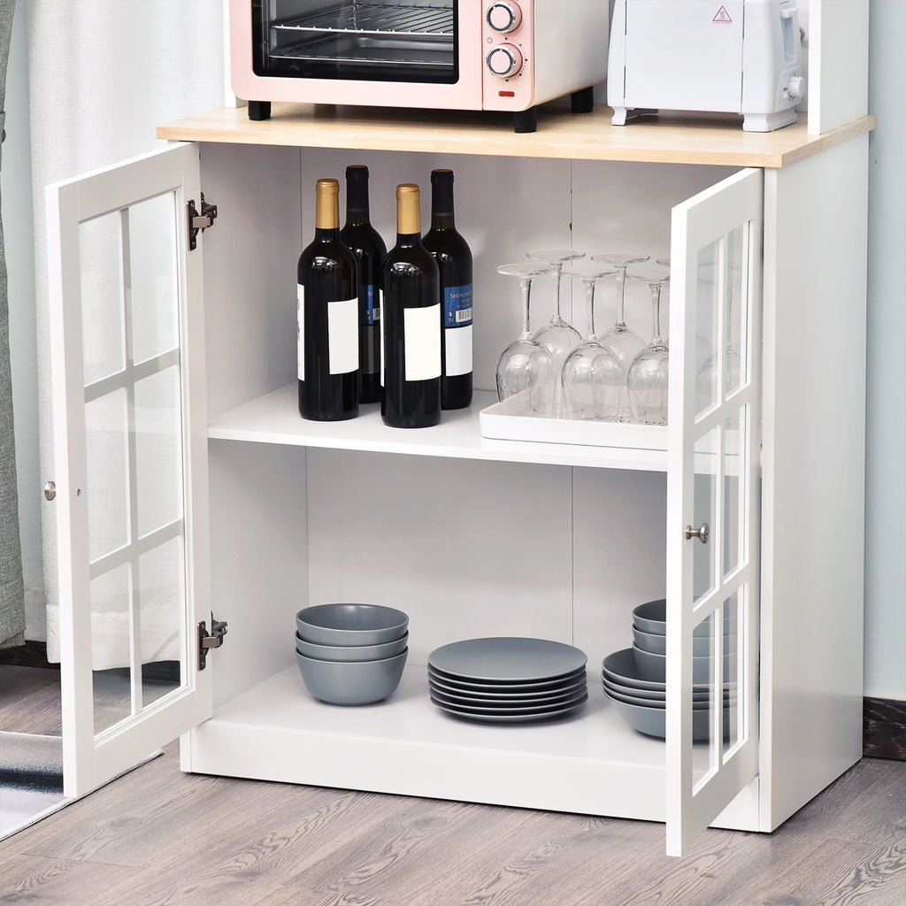 White Kitchen Buffet with Hutch F898