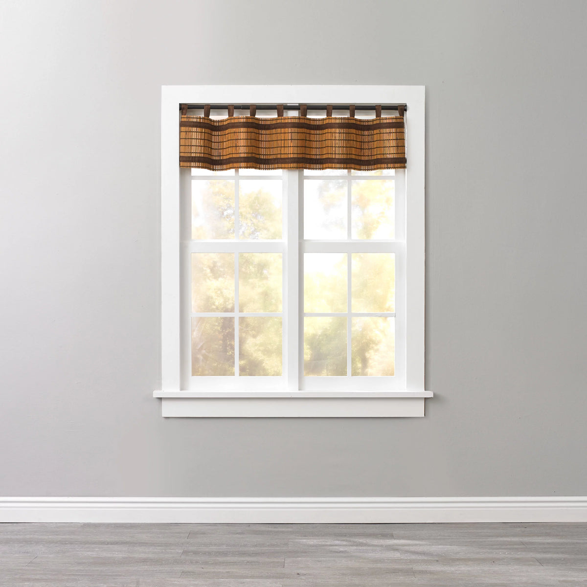 Honey Oak Brown Tab-Top Valance C4476