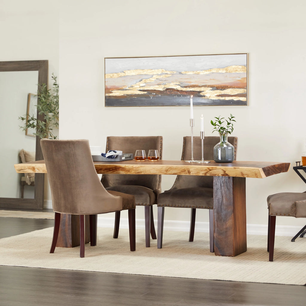86" x 30" Light Brown Wood Handmade Dining Table G722