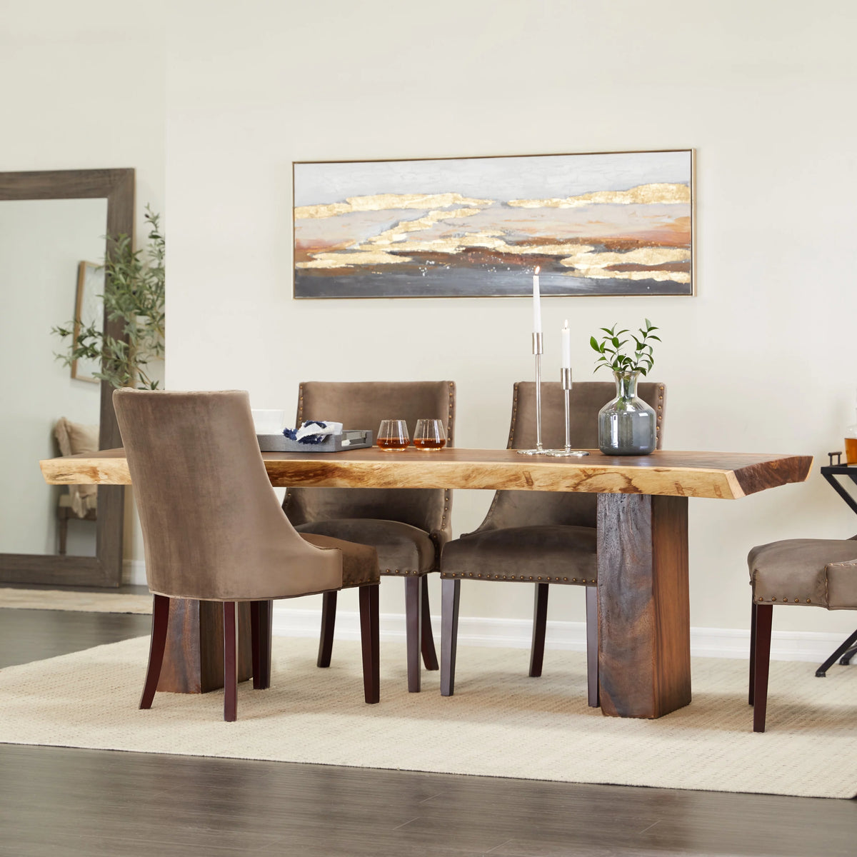 86" x 30" Light Brown Wood Handmade Dining Table G722