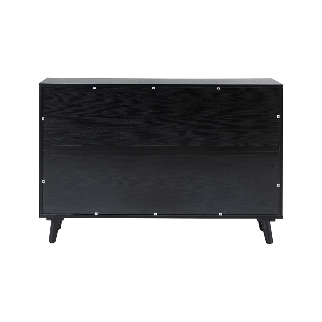 Black Manufactured Wood Sideboard with Beech Wood Doors G8421