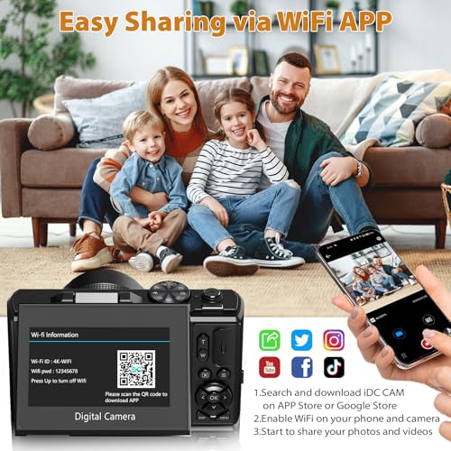 4K 64MP Digital Camera with 18X Digital Zoom K1716