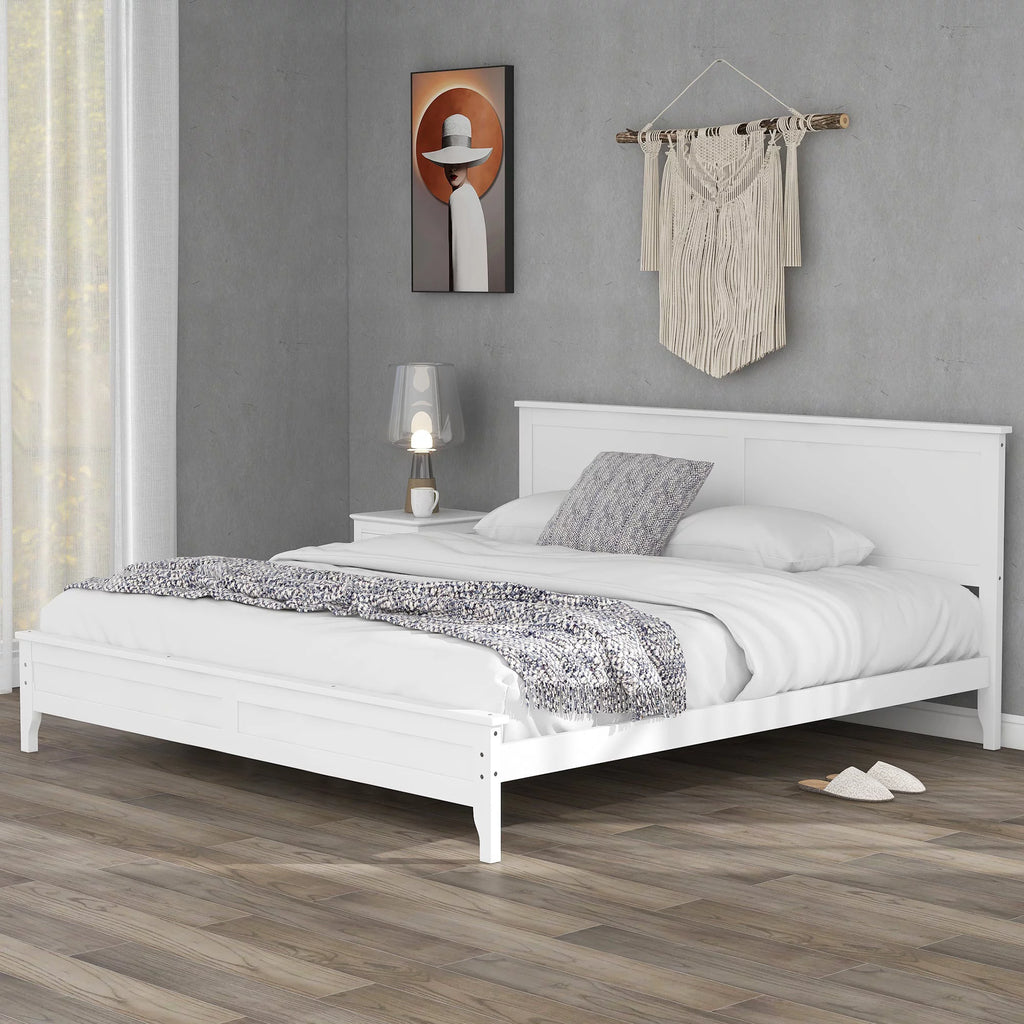 Solid Wood King Platform Bed S999