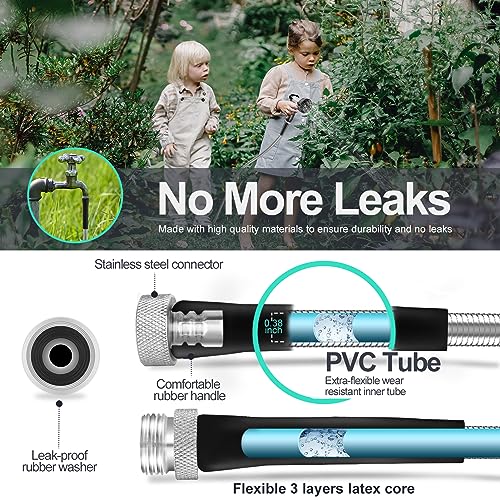 50ft 304 Stainless Steel Garden Hose with Nozzles G314745