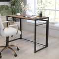 Folding Computer Desk with Wood Grain Finish and Metal Frame W899