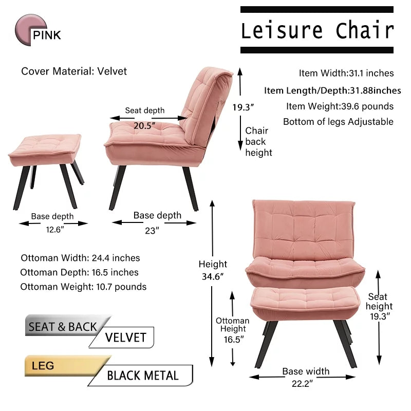 Pink Velvet Accent Chair S162422