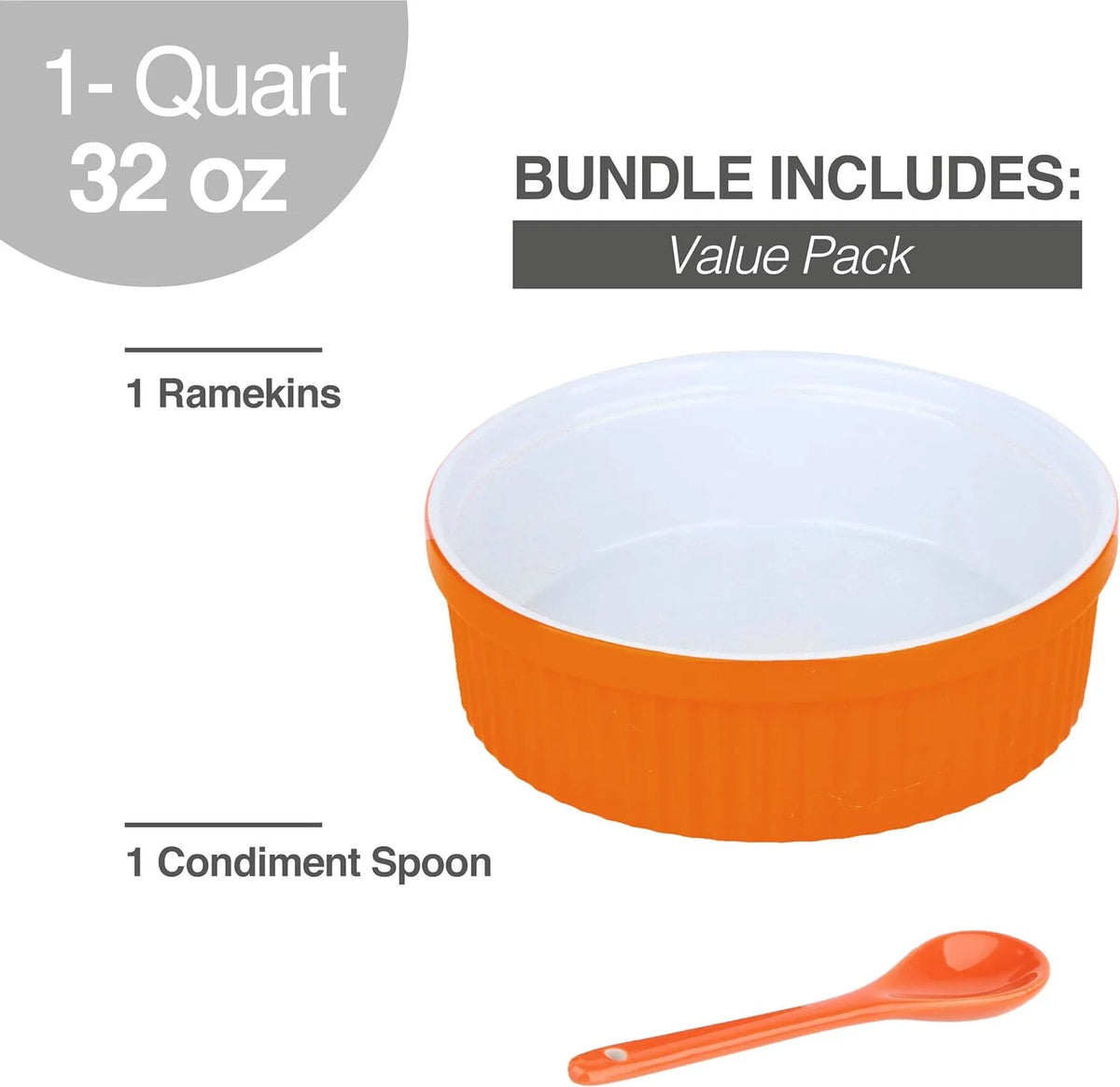 32 Oz Ceramic Oven Safe Souffle Dish Ramekins A679112
