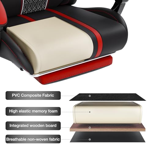 Pink Gaming Chair with Speakers and Footrest F34729