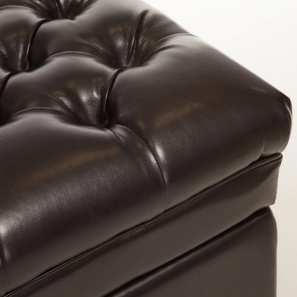 Espresso Bonded Leather Storage Ottoman X86294