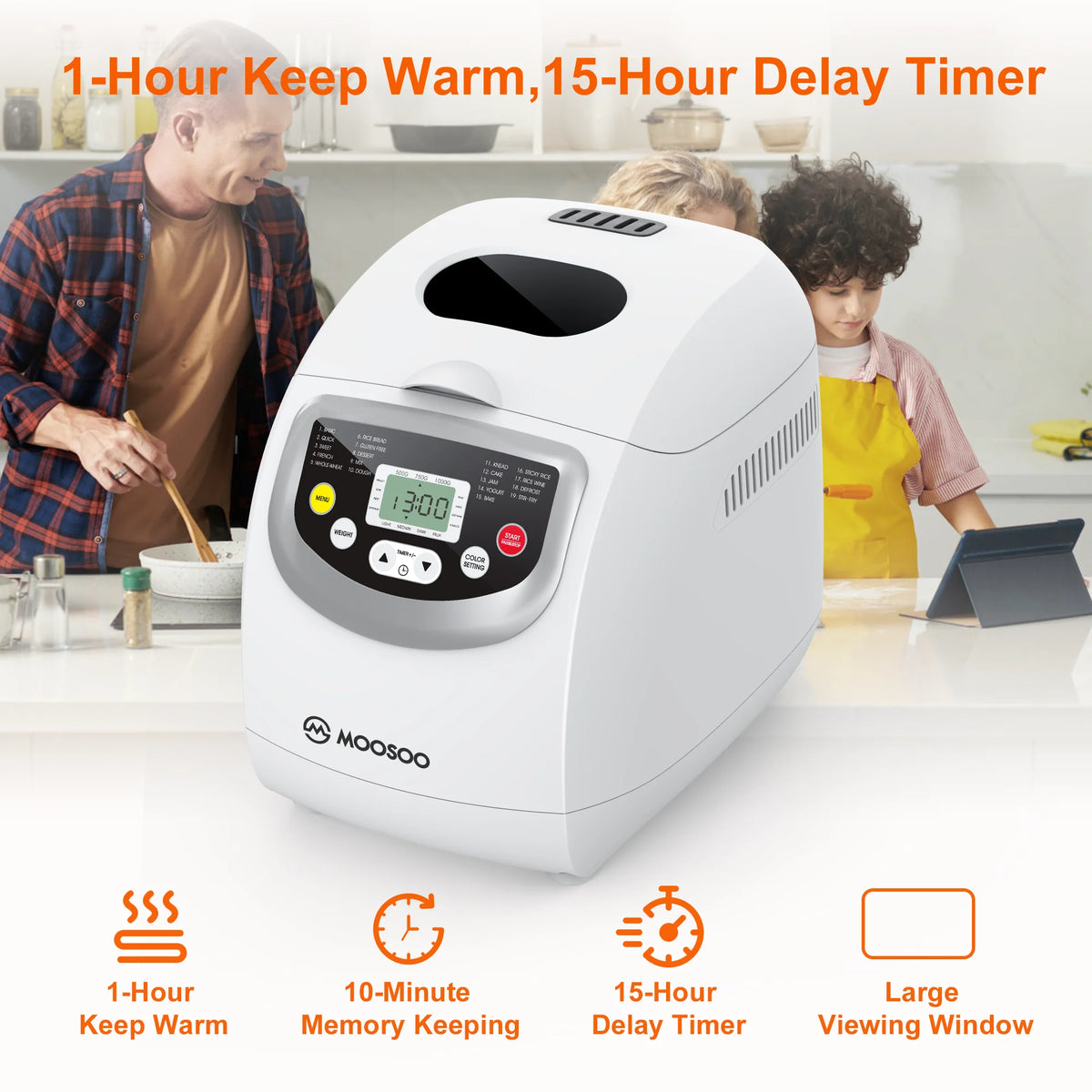 2lbs. 19 in 1 Auto Bread Machine with Gluten Free Setting E9745