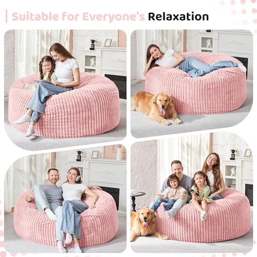 5FT Grey Memory Foam Bean Bag Chair with Plush Cover U196743