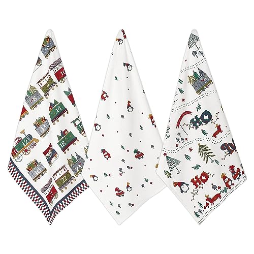 Christmas Tea Towels Set of 3 Cotton Dishcloths E4250
