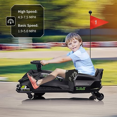 24V Kids Electric Drift Go-Kart with LED Light X45082