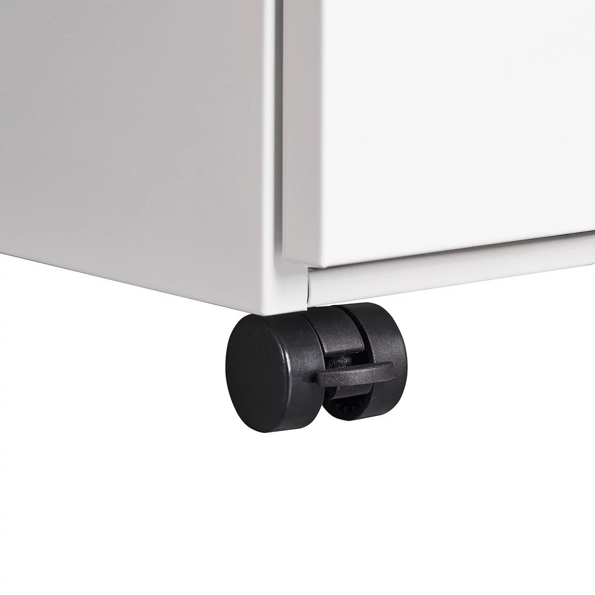 3 Drawer White Mobile File Cabinet with Lock W51841