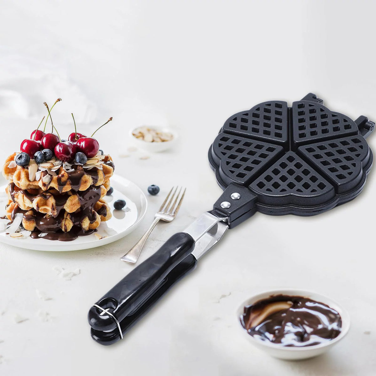 Waffle Maker Pan Portable Bakeware L232