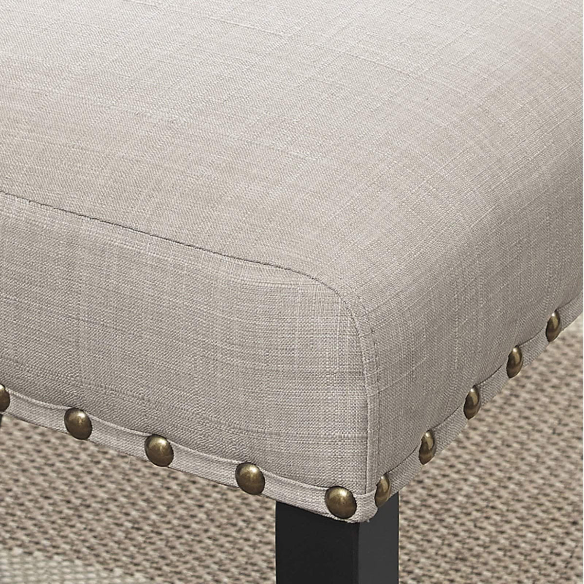 Gray Fabric Solid Rubberwood Counter Height Stool Set of 2 M9625