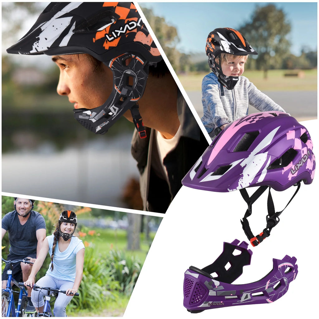 Kids Cycling Helmet Detachable Full Face Adjustable P4914