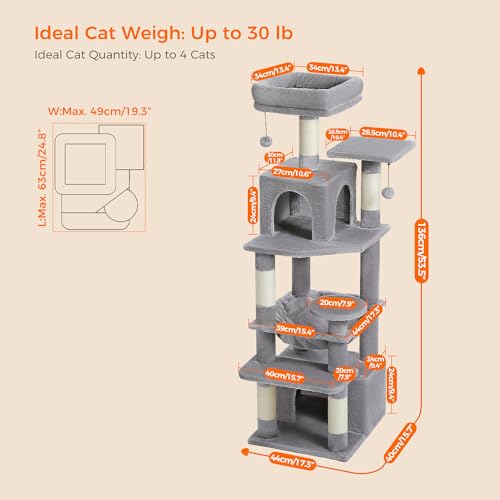 72 Inch Cat Tree and Tower with Scratching Posts E7584
