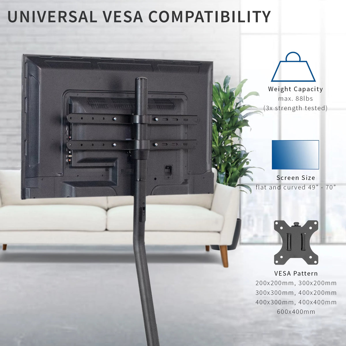 49" to 70" Screen TV Floor Stand H2473