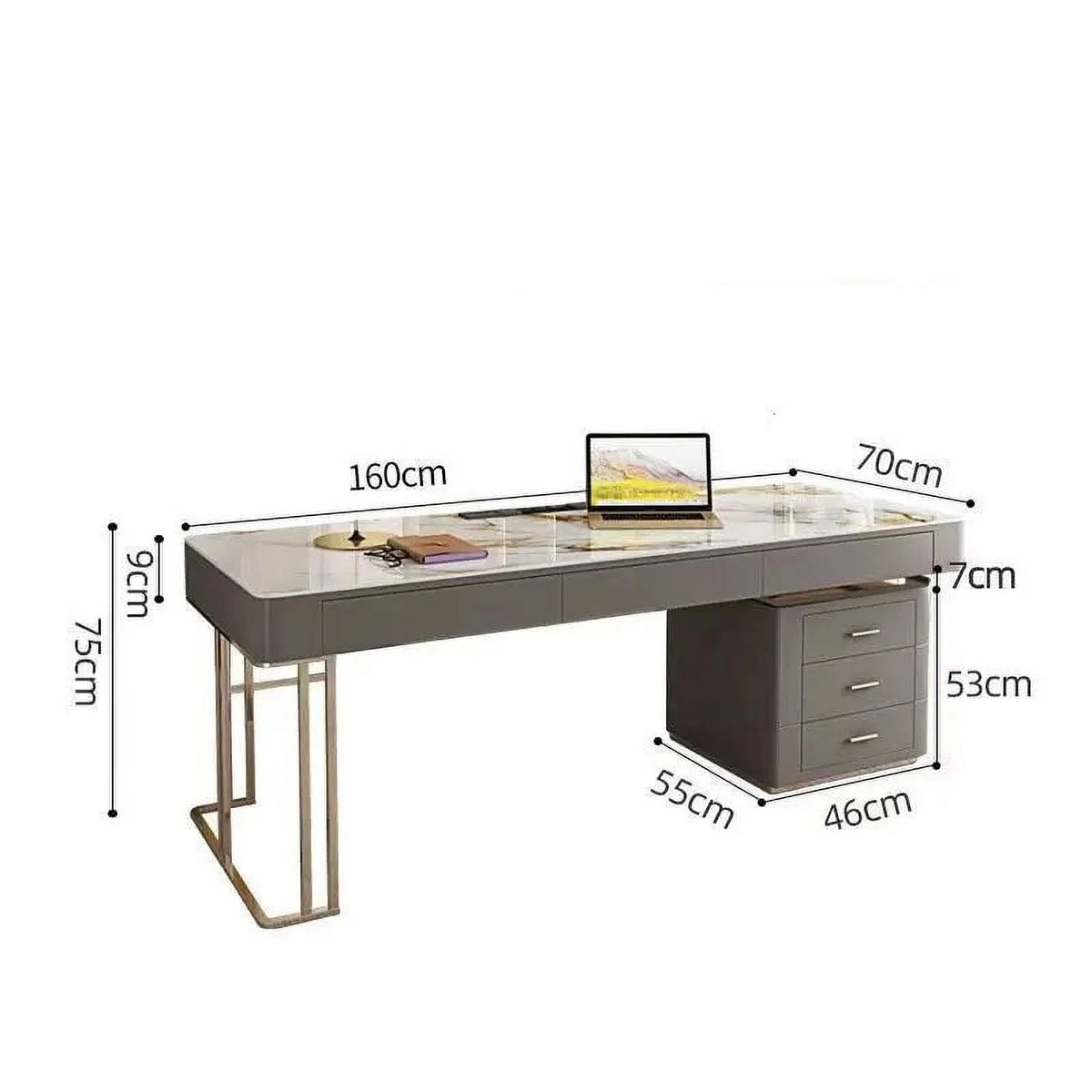 White Writing Desk with Drawer U441040