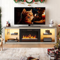 Wash White+Grey Electric Fireplace TV Stand Q559758