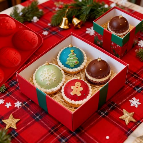 2 Pcs 8-Cavity Christmas Hot Cocoa Bomb Silicone Mold N857539