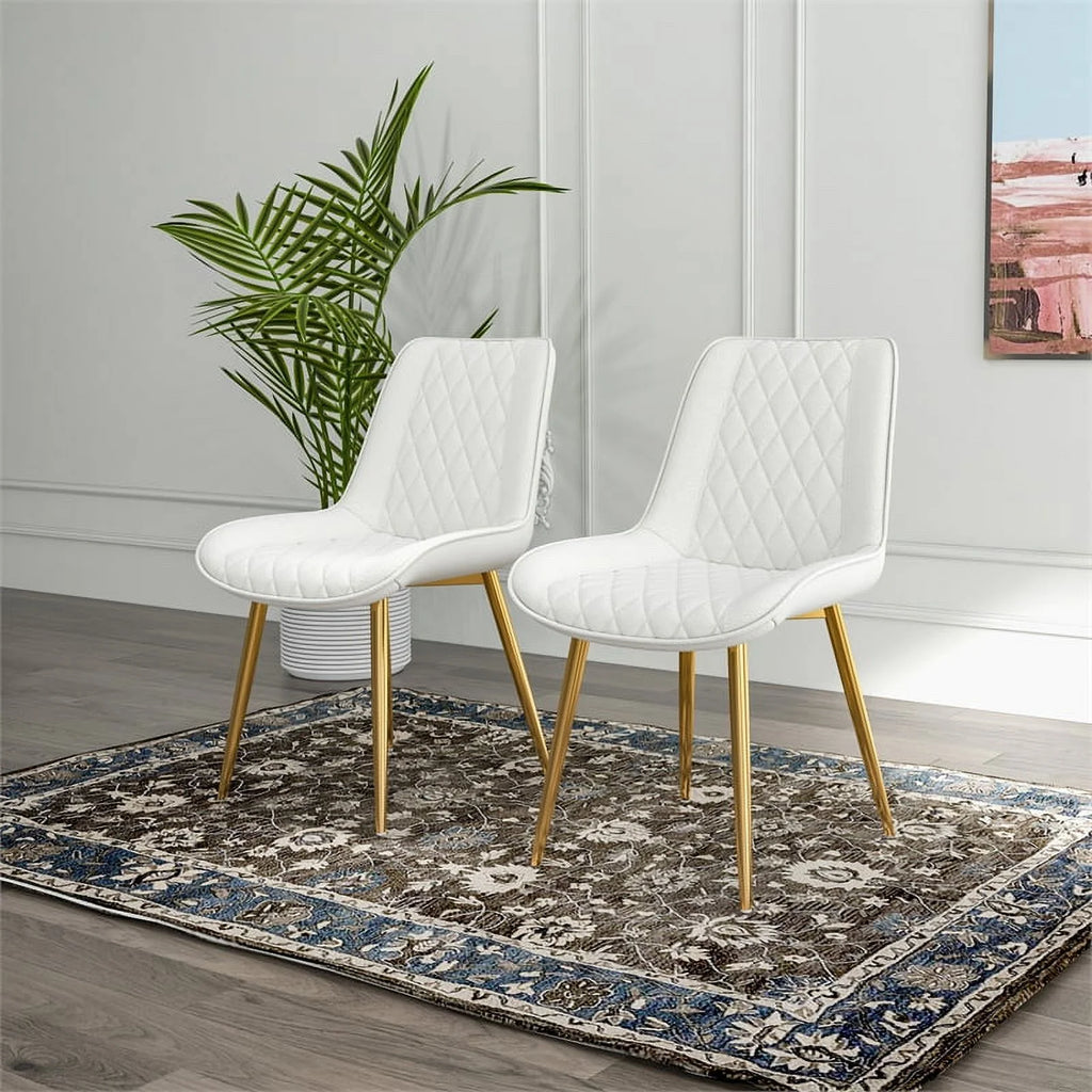Cream Boucle Fabric Dining Chair Set of 2 K9997