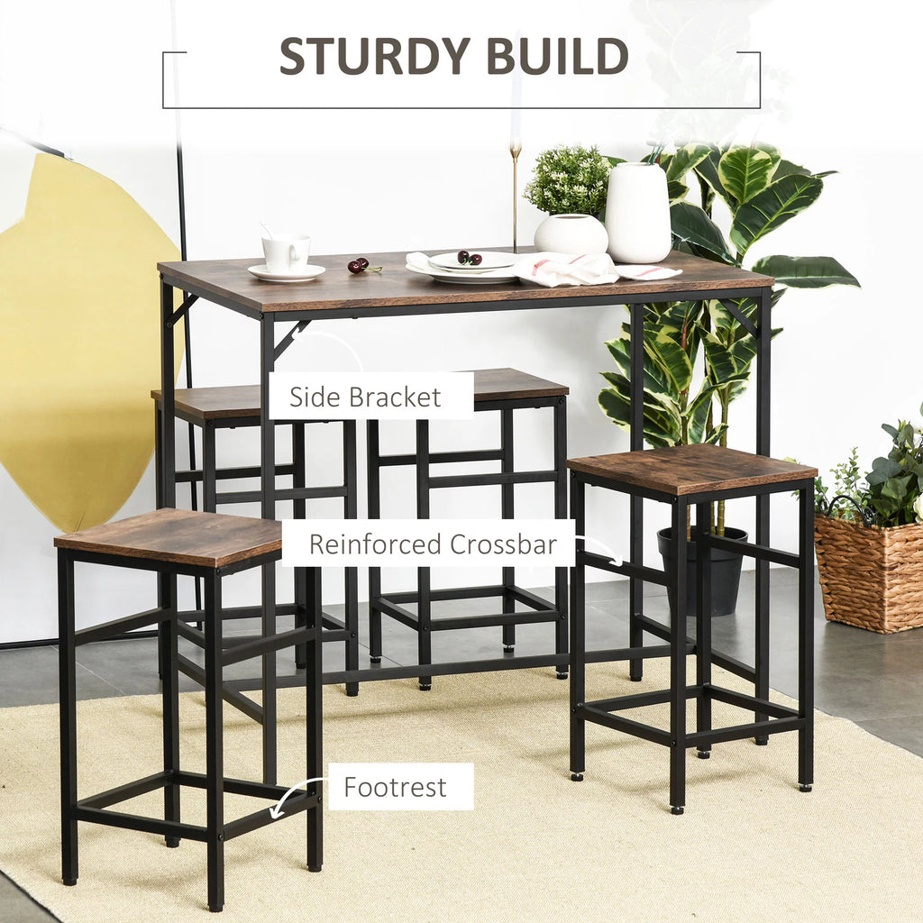 5-Piece Industrial Dining Table Set O84115