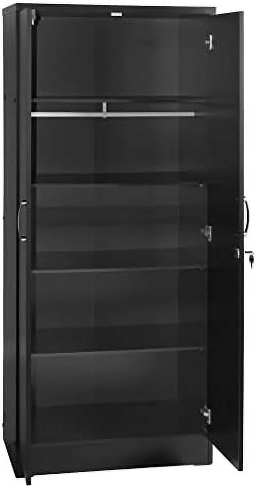 Black Wood Two Door Armoire Wardrobe Cabinet L358844