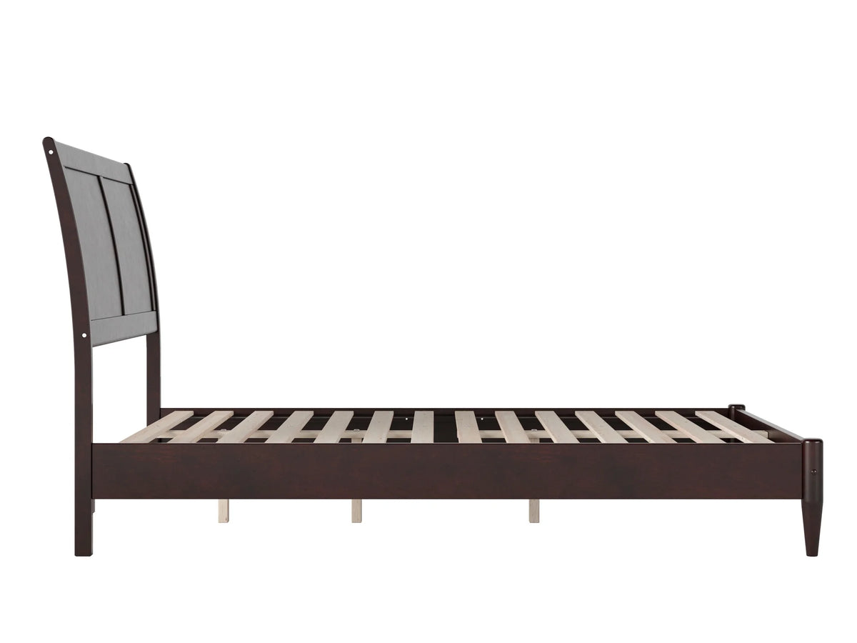 Full Solid Wood Low Profile Sleigh Platform Bed K4983